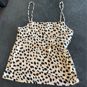 Leopard Print Spaghetti Strap Top